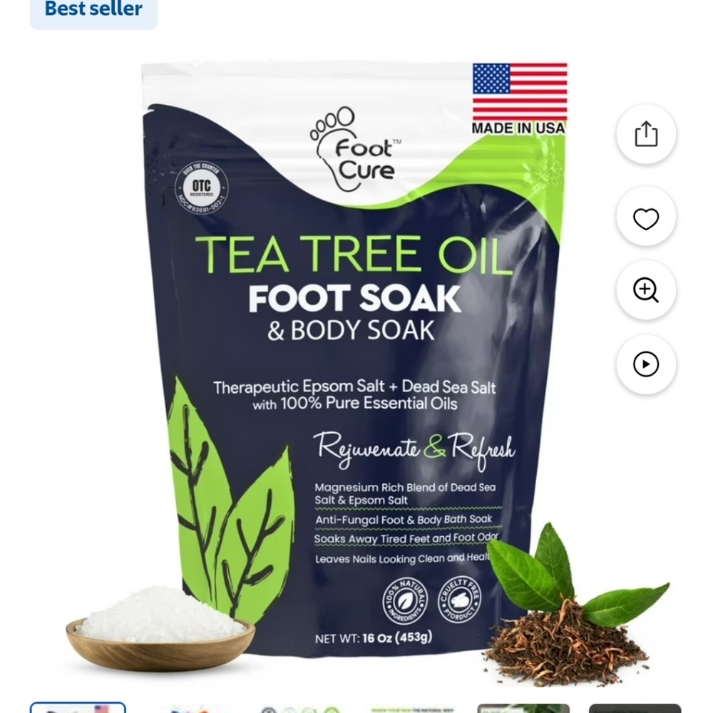 Foot Soak Epsom Salt Pedicure Salts Tea Tree Rosemary First Aid Feet Gift Bag